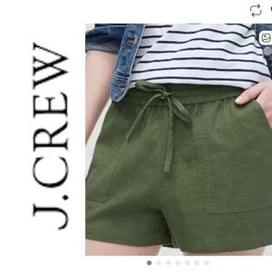 J. Crew Women's Drawstring Shorts
Olive Green Casual Summer linen